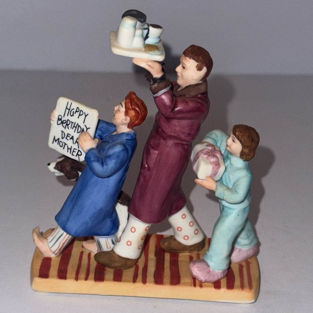 Vintage Norman Rockwell "Happy Birthday, Dear Mother" porcelain figurine